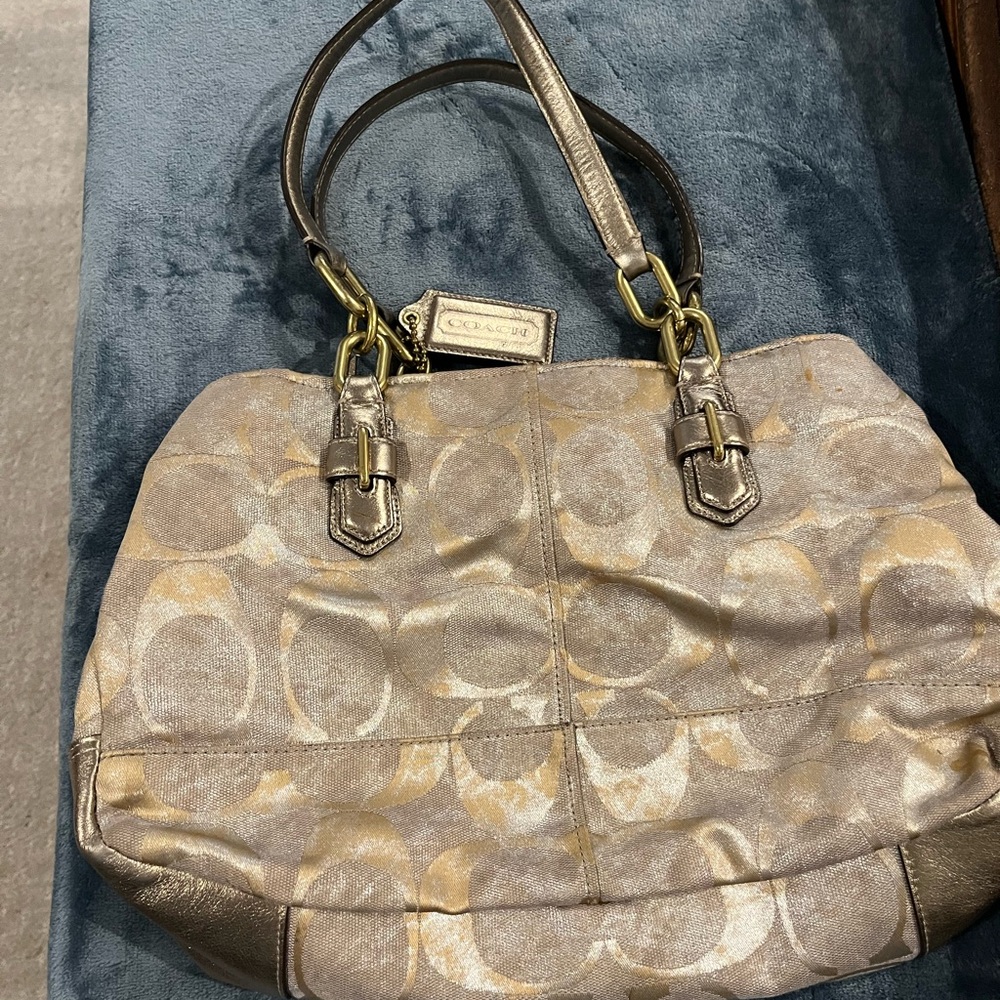 Coach Chelsea Gold Patina Purse - Picture 5 of 8